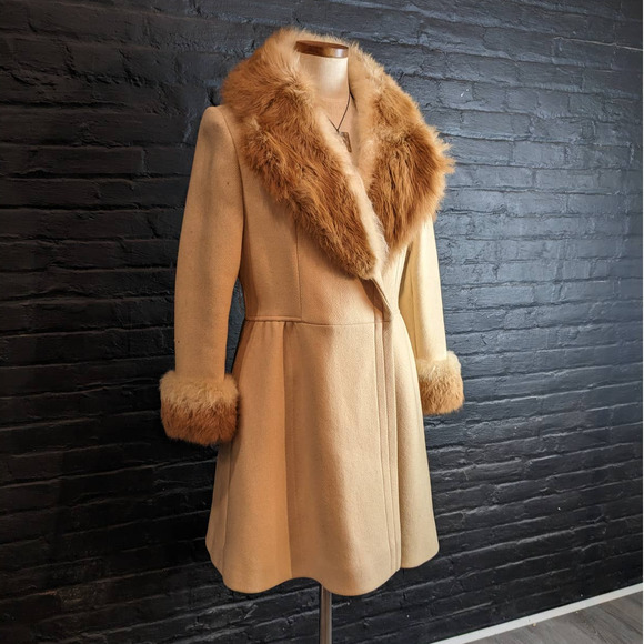Vintage Jackets & Blazers - Vintage Penny Lane Afghan Wool 60s 70s Auburn Fox Fur Furry Swing Jacket Coat
